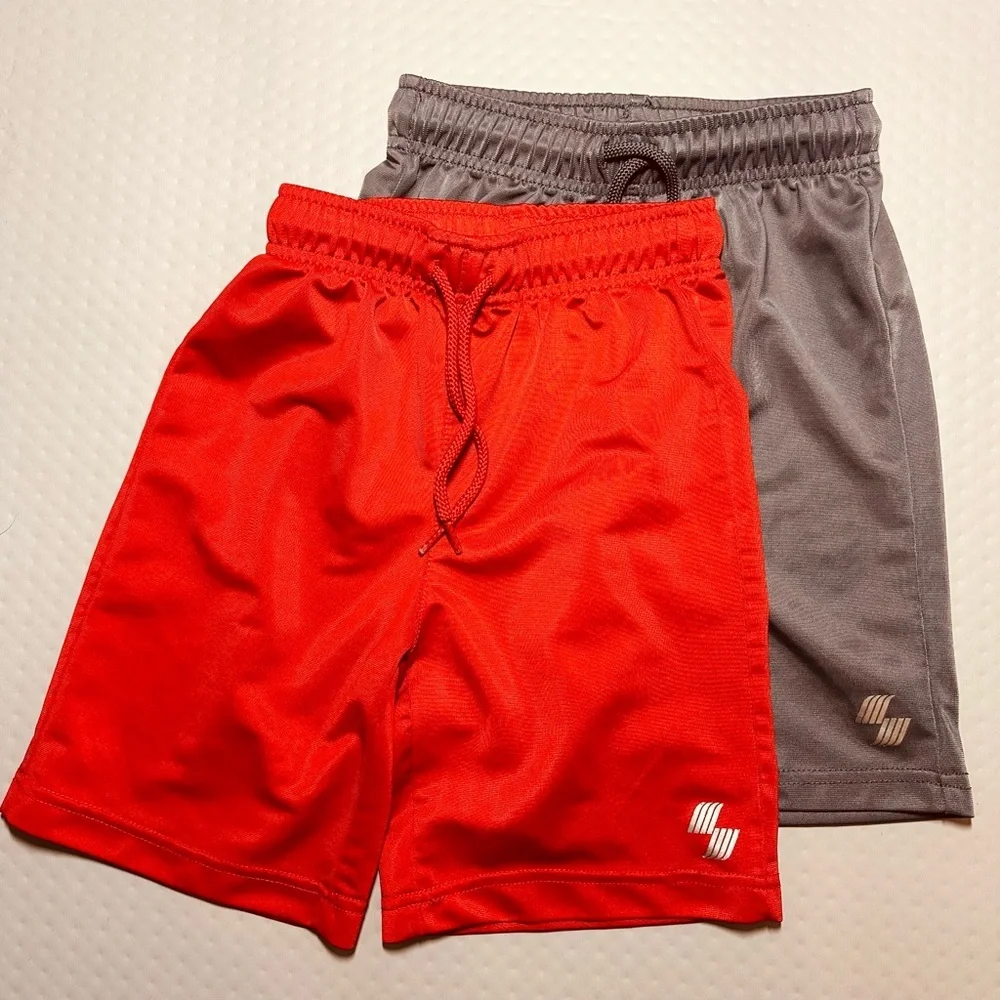 Bundle‎ “2” PLACE sport boys athletic shorts basketball small size 5/6 red gray